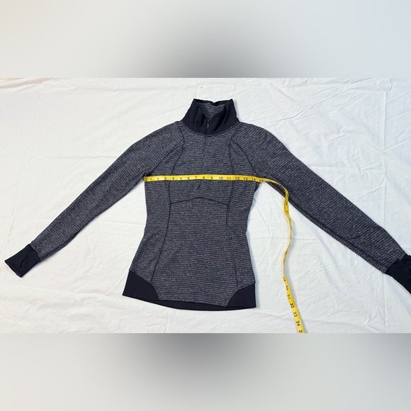 Vintage Lululemon Runderful 1/2 Zip - Mini Check Pique Heathered Black/Black - 2 - Picture 14 of 16